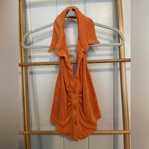 Open back collared tank